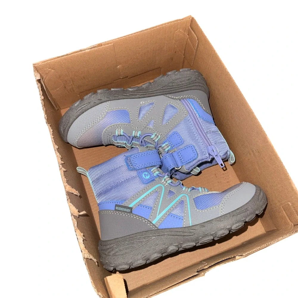 NEW Merrell Polar Trekker Big Kids 11M Winter Boots Purple Turquoise MK167859